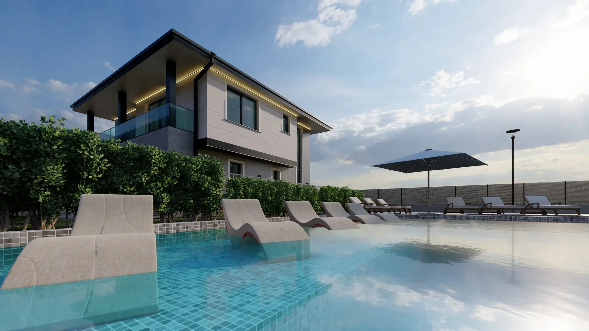 Pool einer Villa der Prime Residenz in Pomorie am Schwarzen Meer